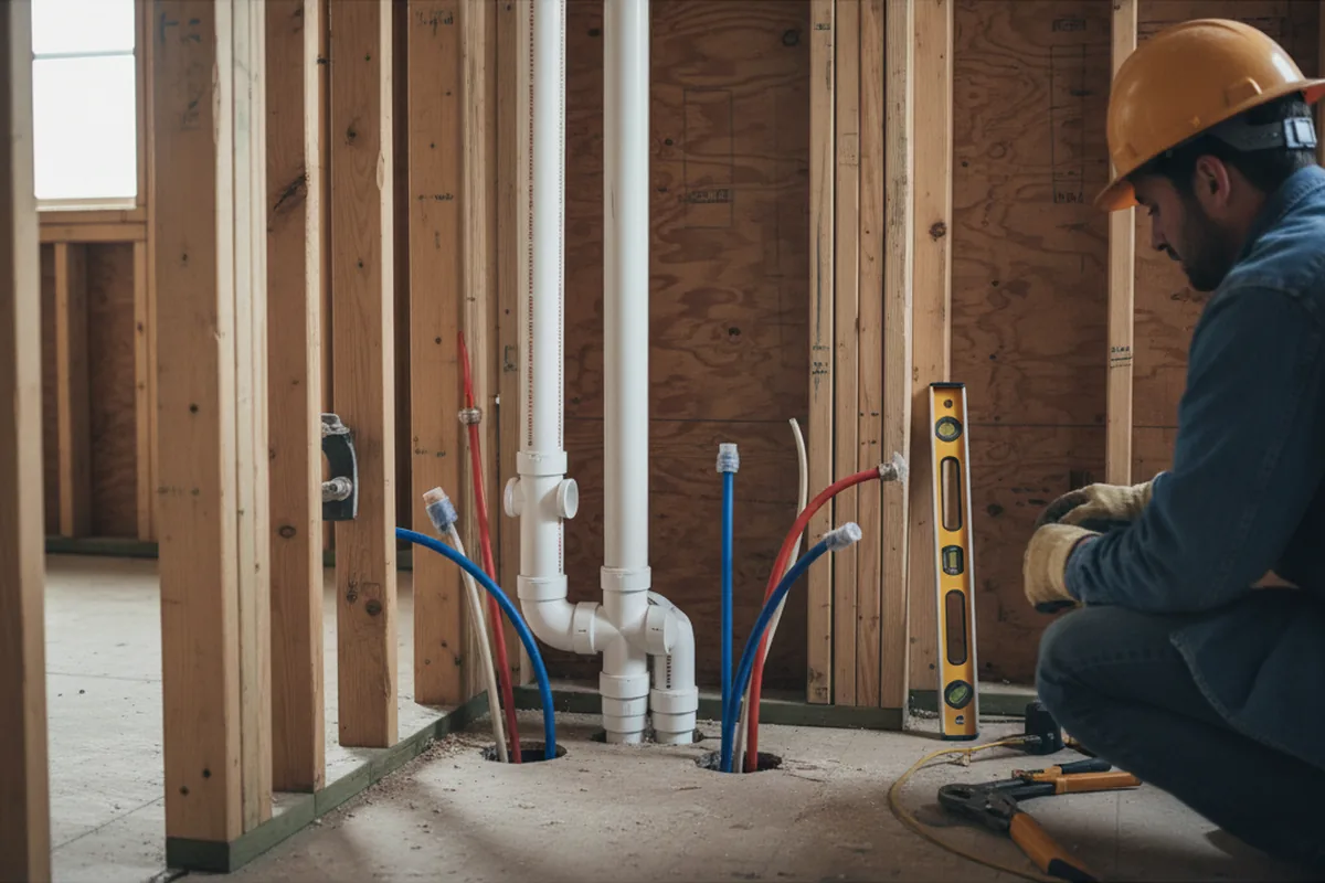 Drain and supply rough-in during Garbage Disposal Repair in Osage